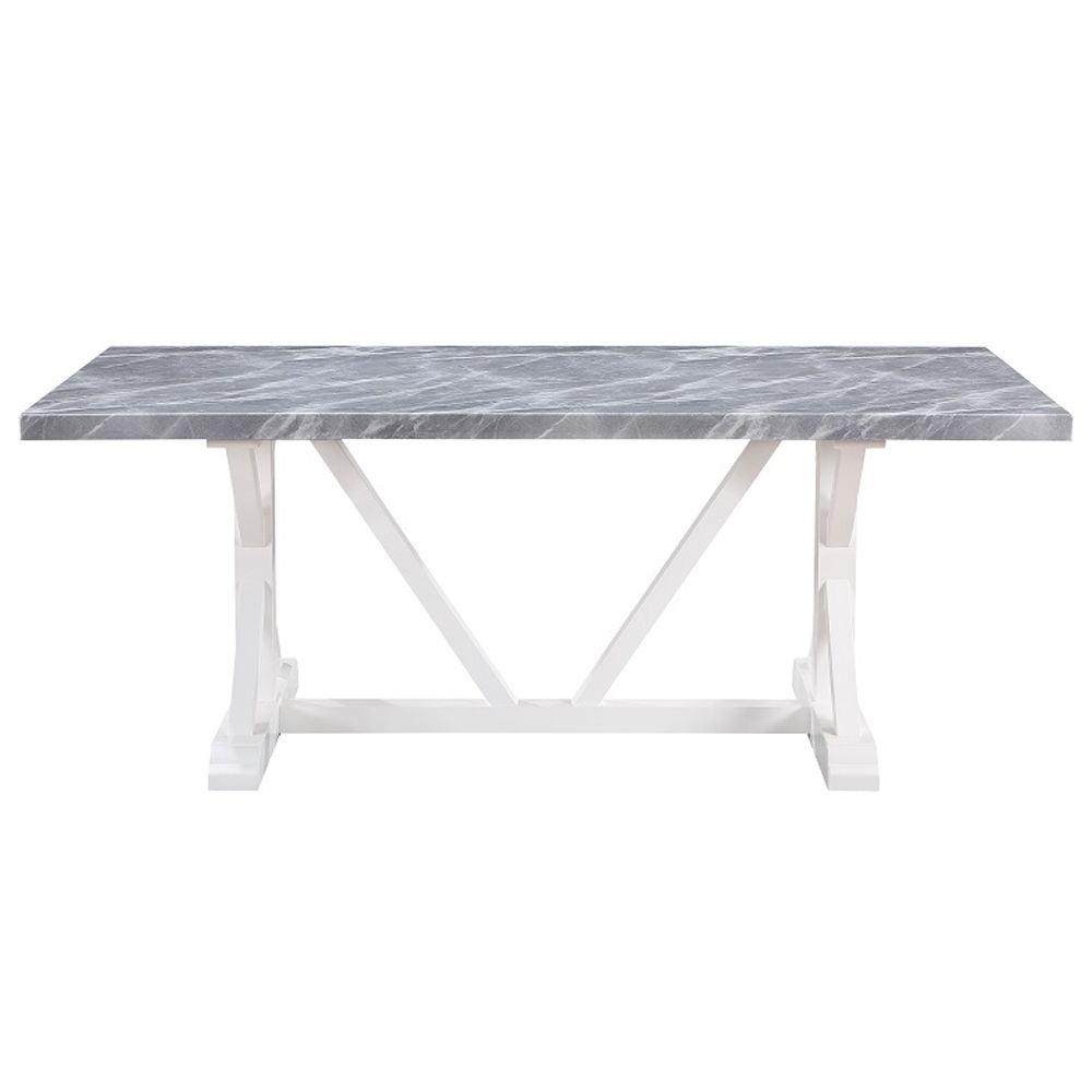 Hollyn - Dining Table With Engineered Stone Top - Engineered Stone & White