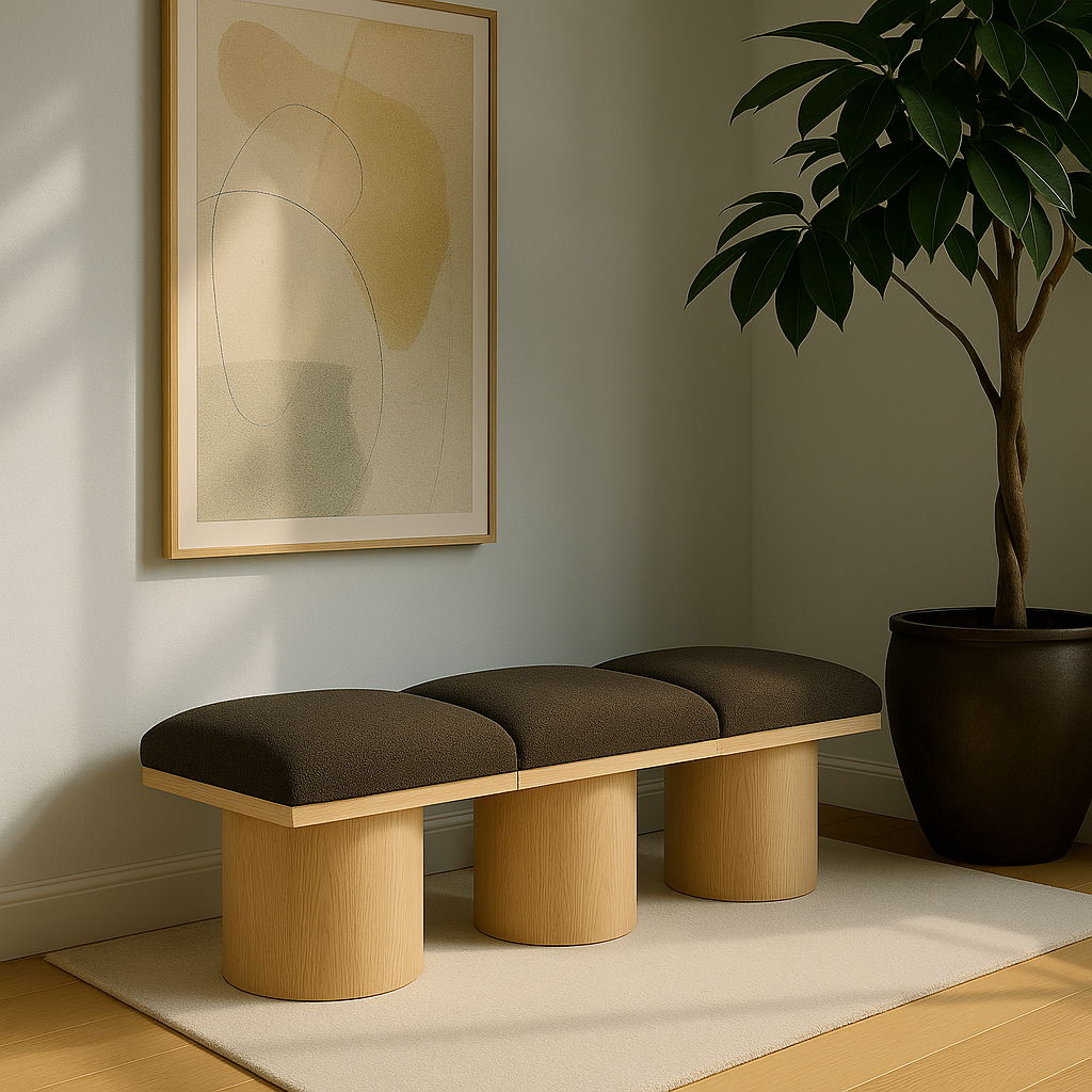Pavilion - 3 Piece Modular Bench With Natural Base