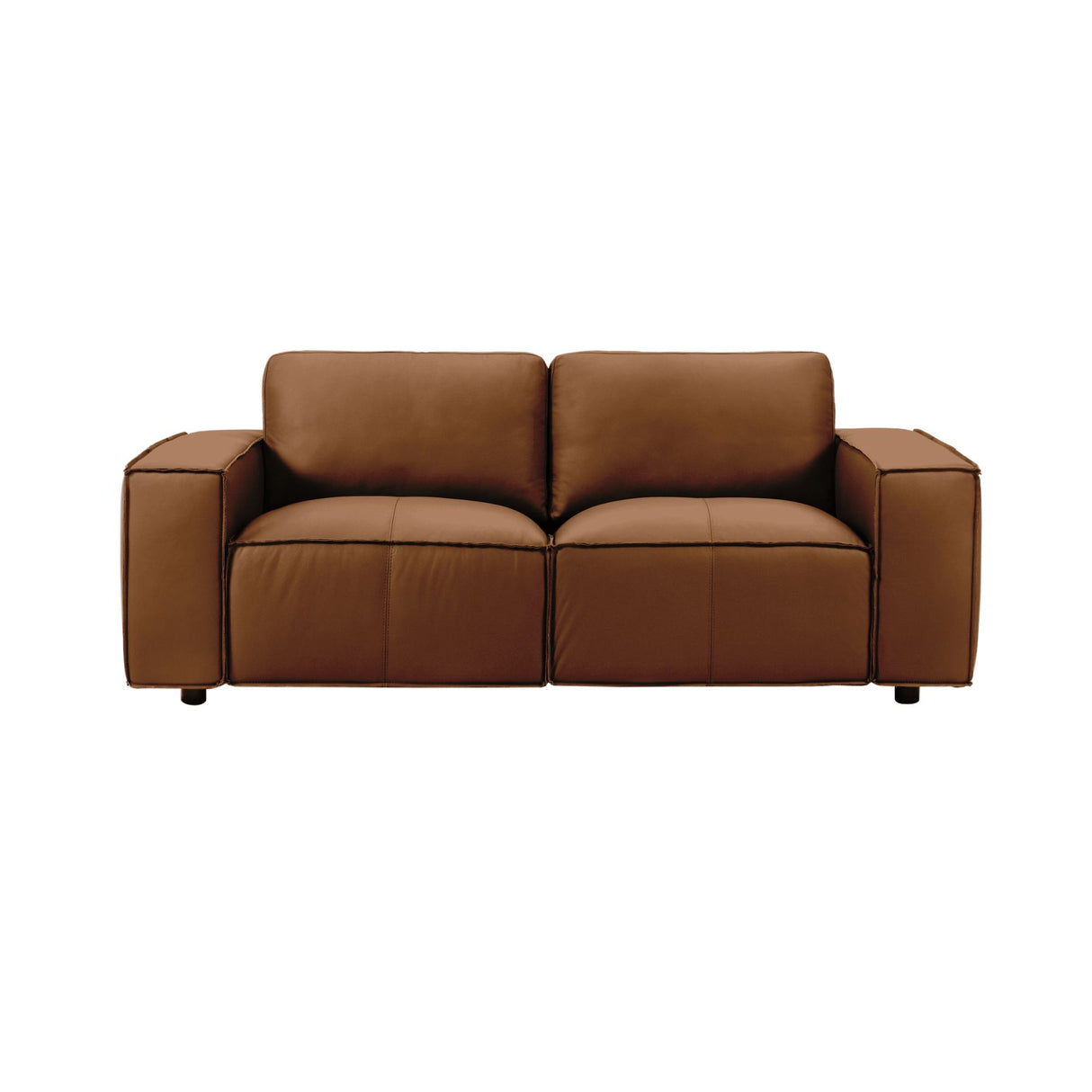 Clayton - Leather Loveseat With Track Arms