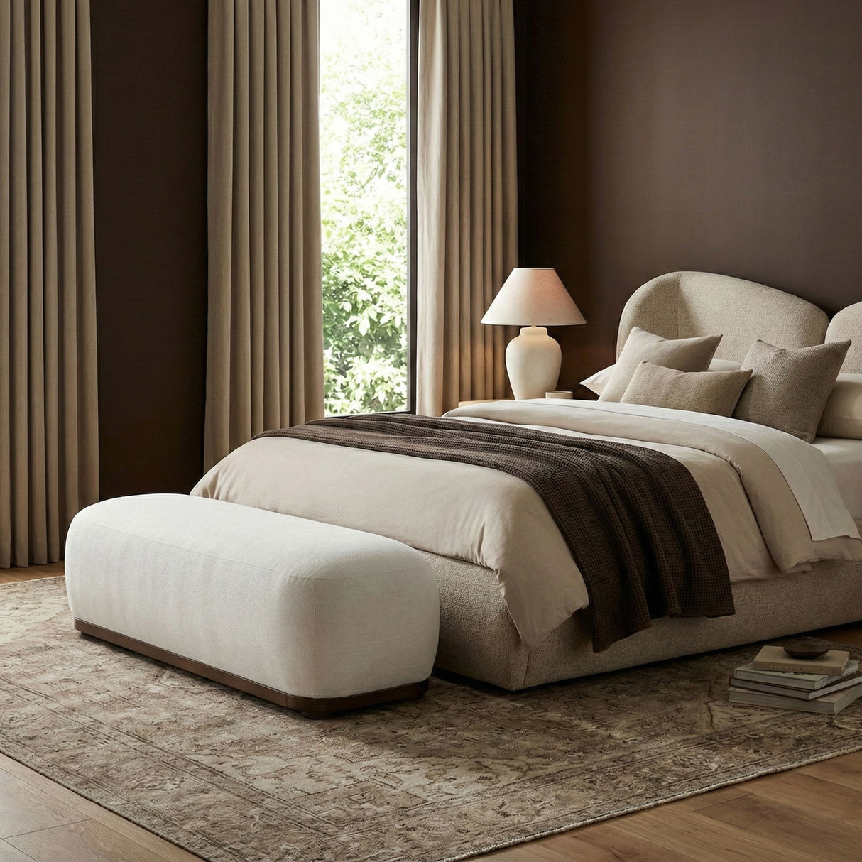 Calum - Bench - Dark Brown Frame