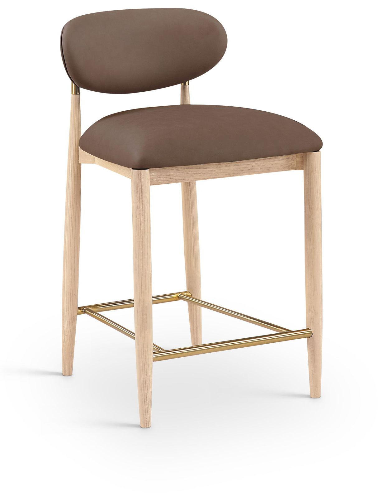 Riccio - Stool - Natural And Gold Frame