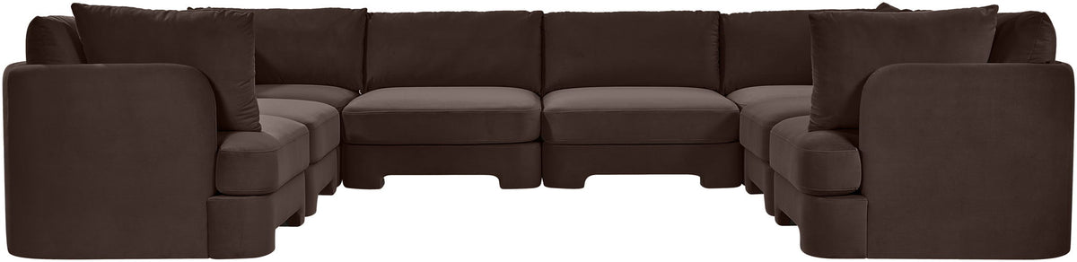 Hammond - Velvet Performance Fabric Upholstered 8 Piece U-Shaped Sectional