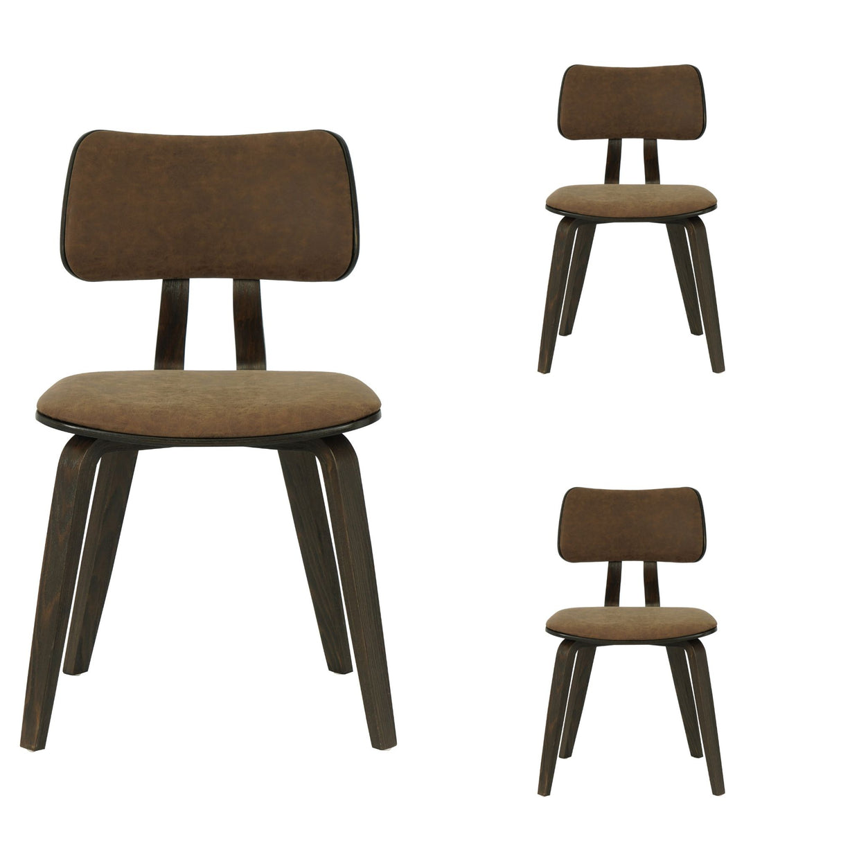 Jaguar - Curved Back Wood Dining Chair With Faux Leather Seat