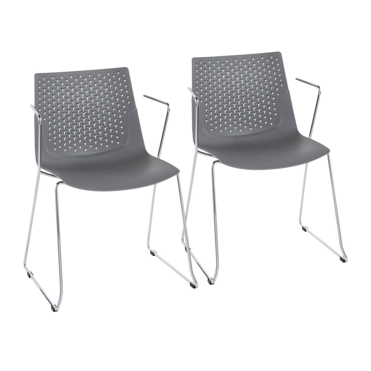 Matcha - Contemporary Chair (Set of 2) - Chrome And Gray