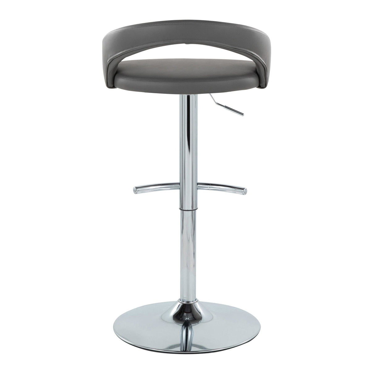 Grotto - Upholstered Adjustable Barstool - Chrome Metal Base