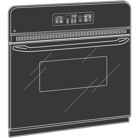 GEJRP20BJBB - 24 in. 2.7 cu. ft. Electric Single Wall Oven - Black on Black