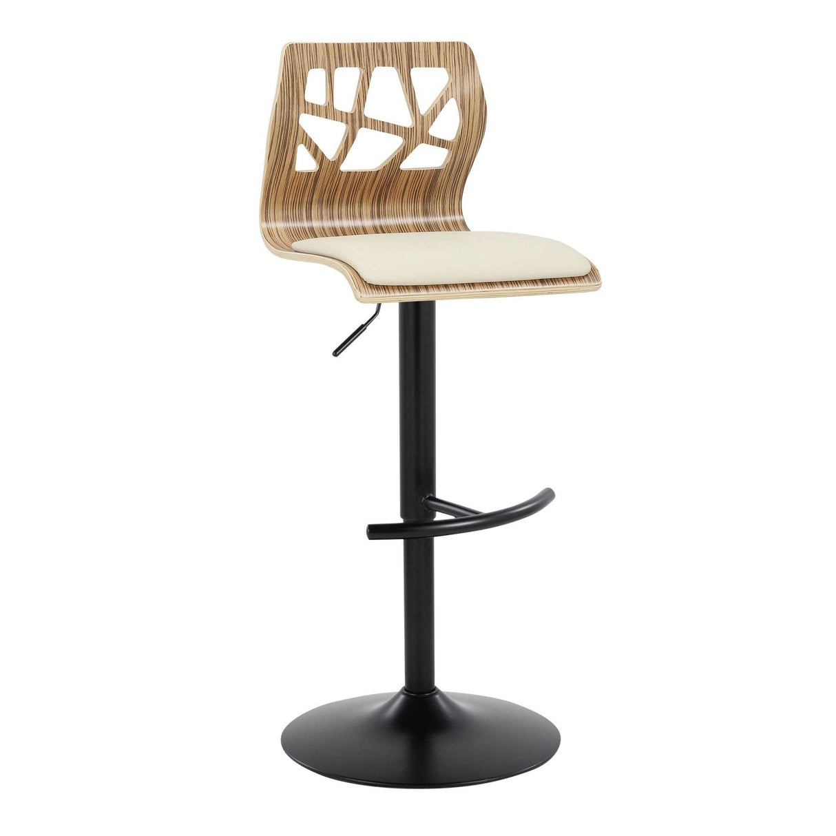 Folia - Adjustable Barstool (Set of 2) - Zebra Wood