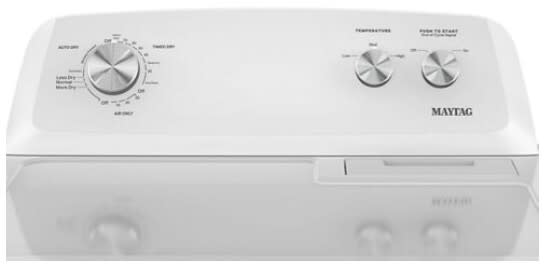 Maytag MED4005SW top load electric dryer angled view