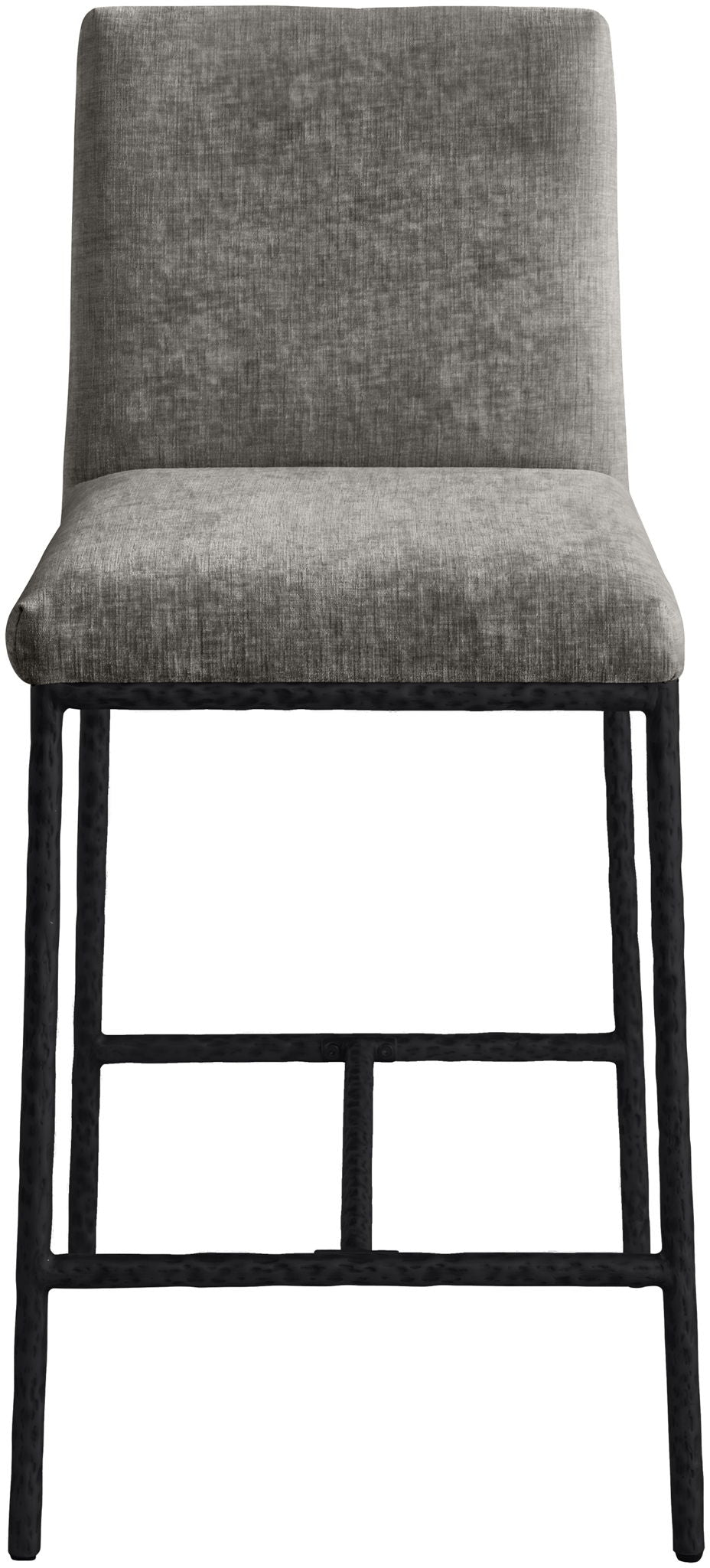Reeves - Chenille Fabric Upholstered Counter Stool (Set of 2) - Black Base