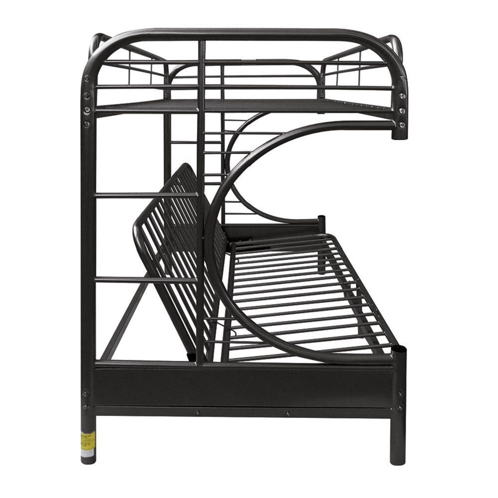 Eclipse - Twin Long/Queen Futon Bunk Bed - Black