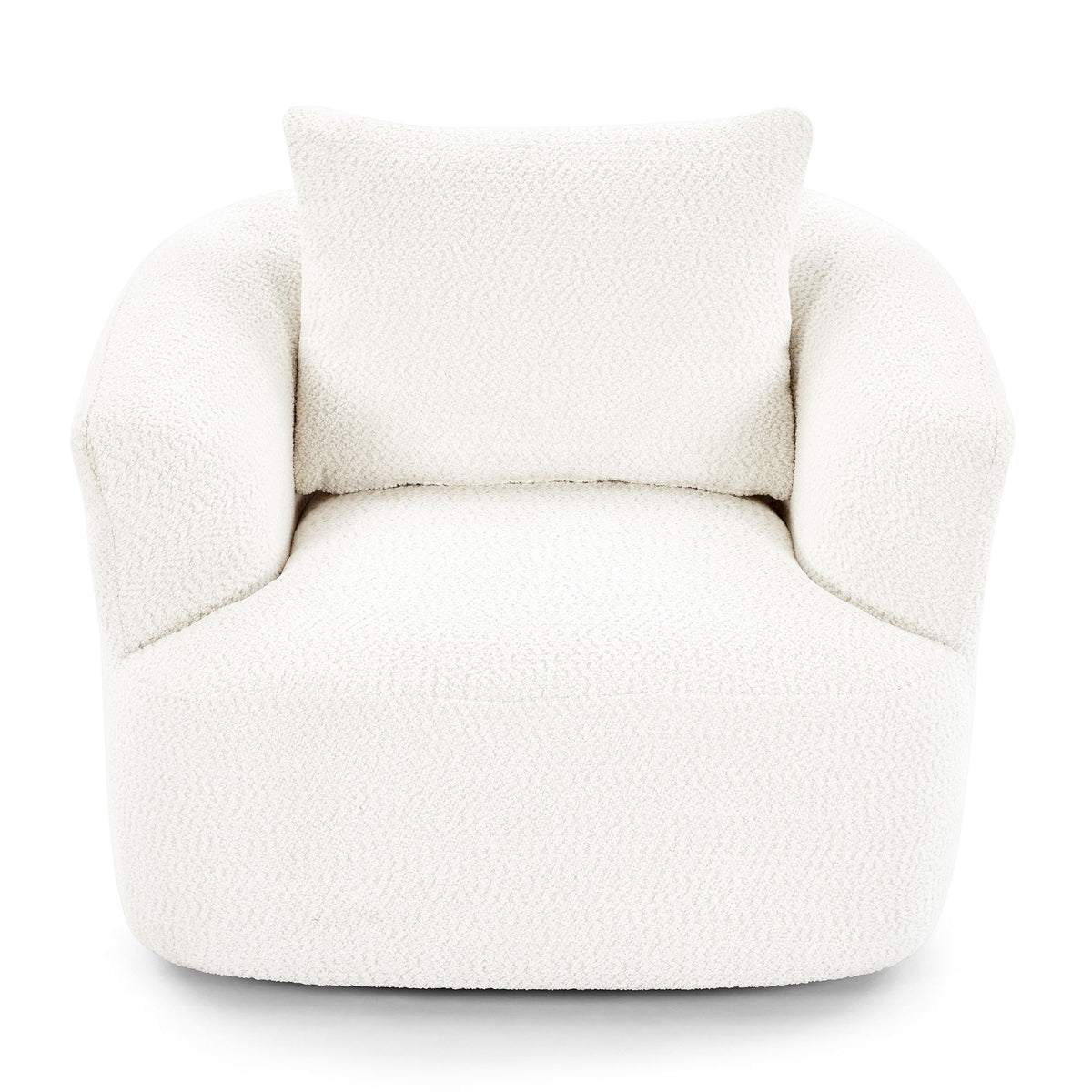 360° Swivel Barrel Sofa Chair With Throw Pillow, Upholstered Accent Chair