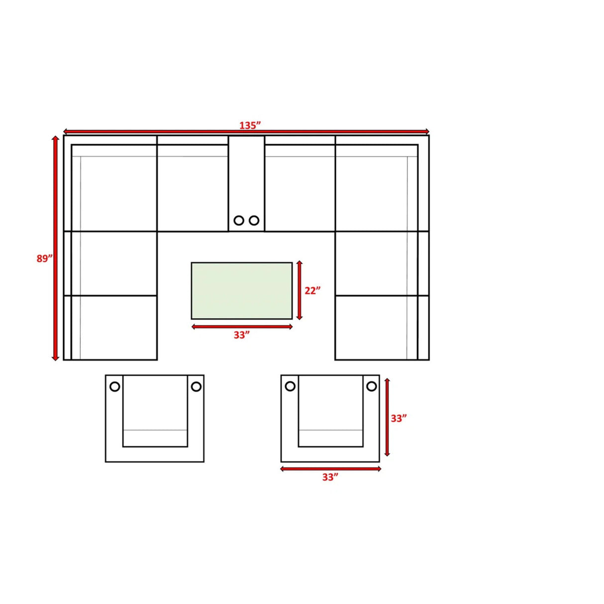 Outdoor Wicker Sectional With Weather Resistant Cushions And Table