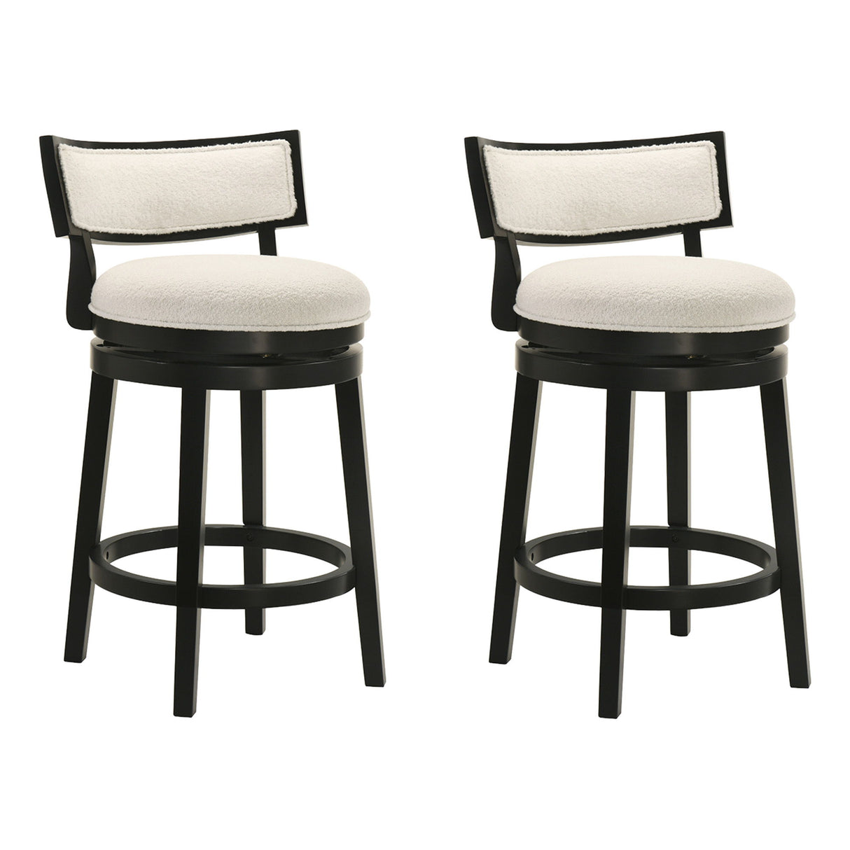 Noely - Modern Farmhouse Swivel Wood Counter Height Kitchen Bar Stool