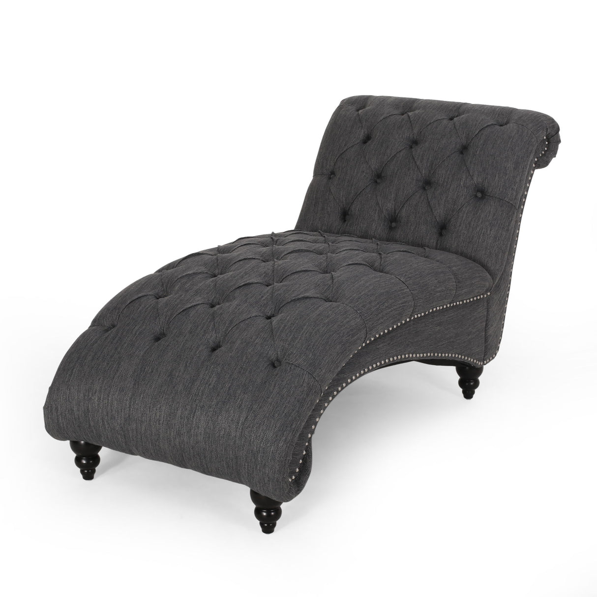 Chaise Lounge With Button Tufted Diamon Stitch