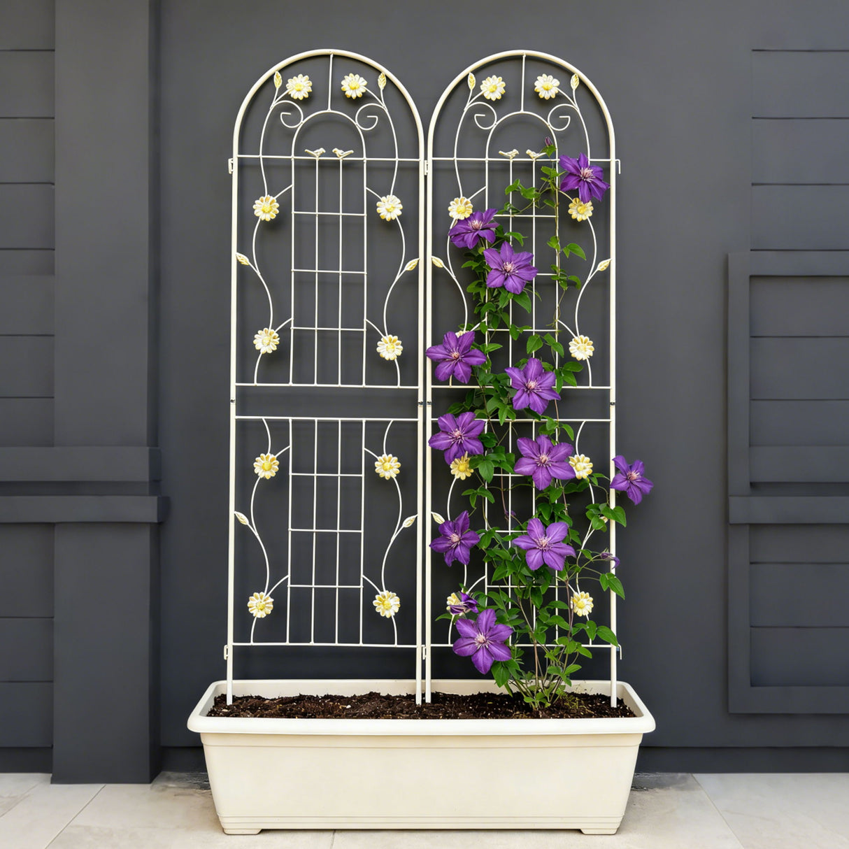 Metal Garden Trellis Rustproof Trellis For Climbing Plant Outdoor Flower Support