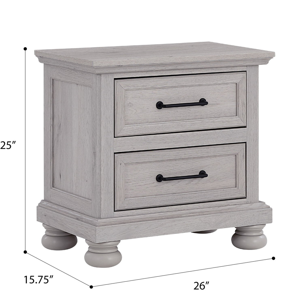 2 Drawer Nightstand With USB Charging Station