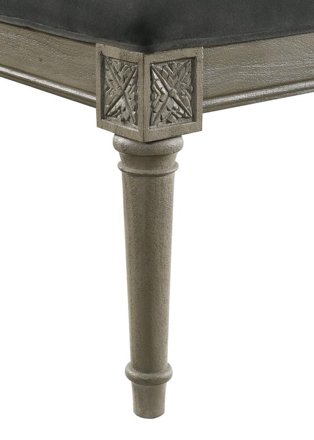 Alderwood Upholstered Bench French Grey - (223126)