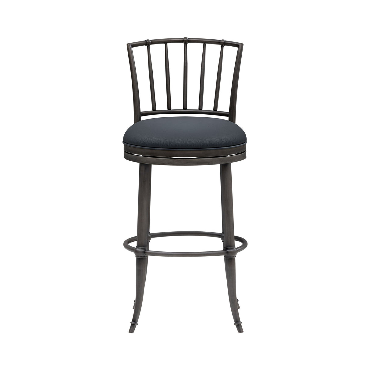 Vince - Commercial Grade Steel Frame Faux Leather Upholstered Swivel Bar Height Barstool