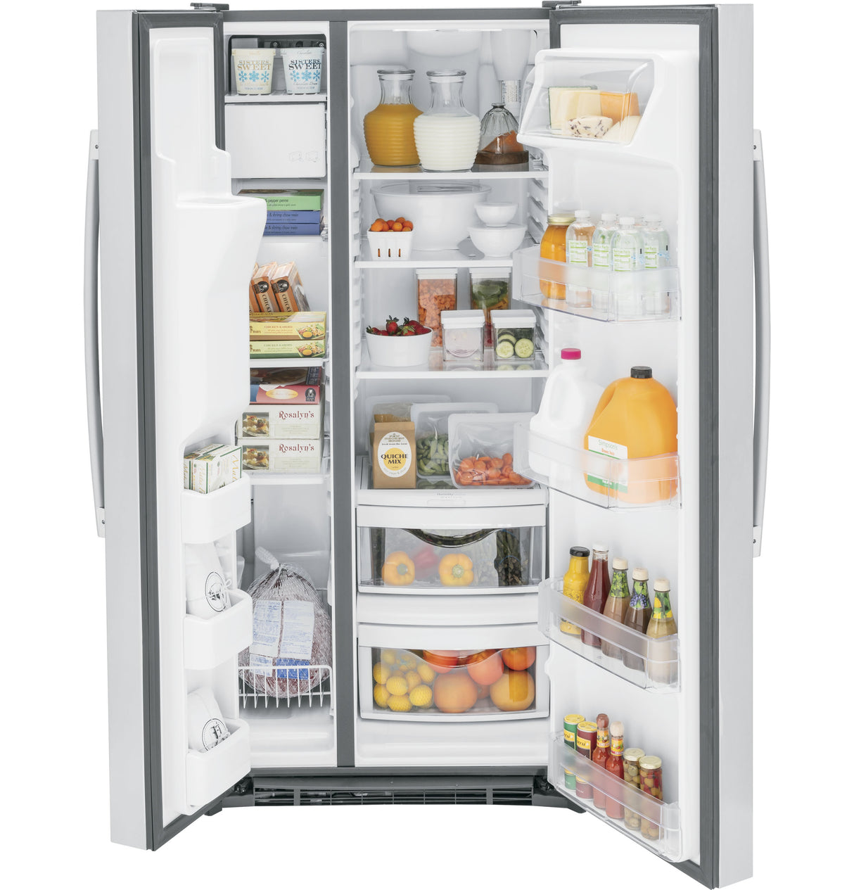 GE GSE23GYPFS - 33 in. 23.0 cu. ft. Side-by-Side Refrigerator with External Ice & Water Dispenser - Stainless Steel