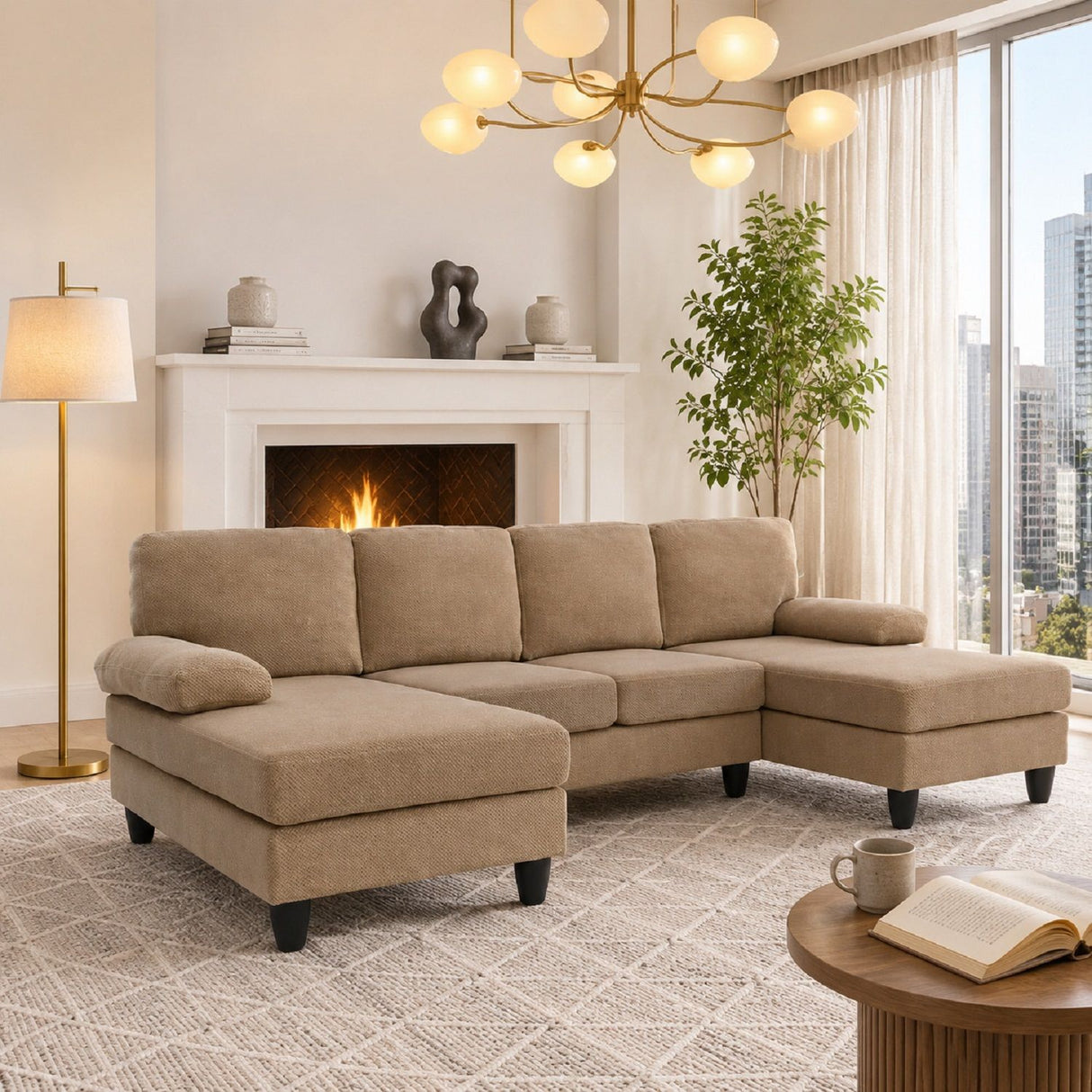 U-Shaped Sofa With Dual Chaise