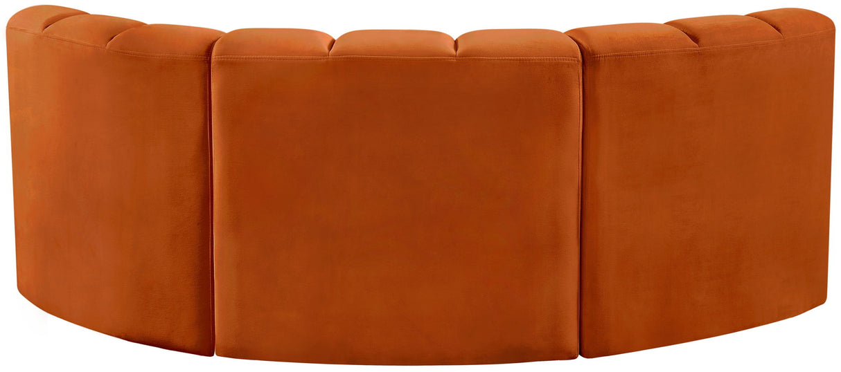 Arc - Velvet 3 Piece Modular U-Shaped Sofa