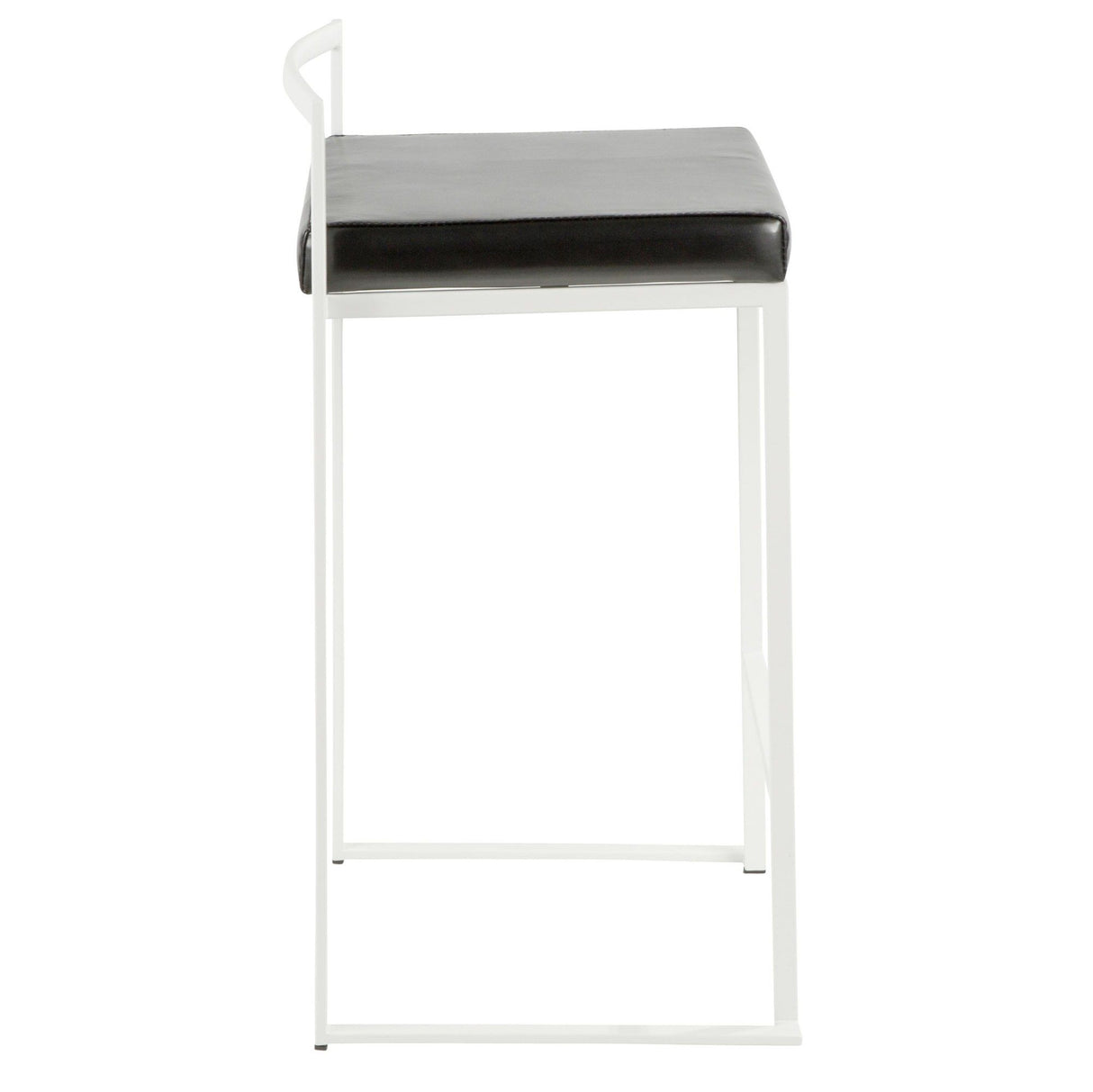 Fuji - Contemporary Stackable Counter Stool (Set of 2) - White Frame
