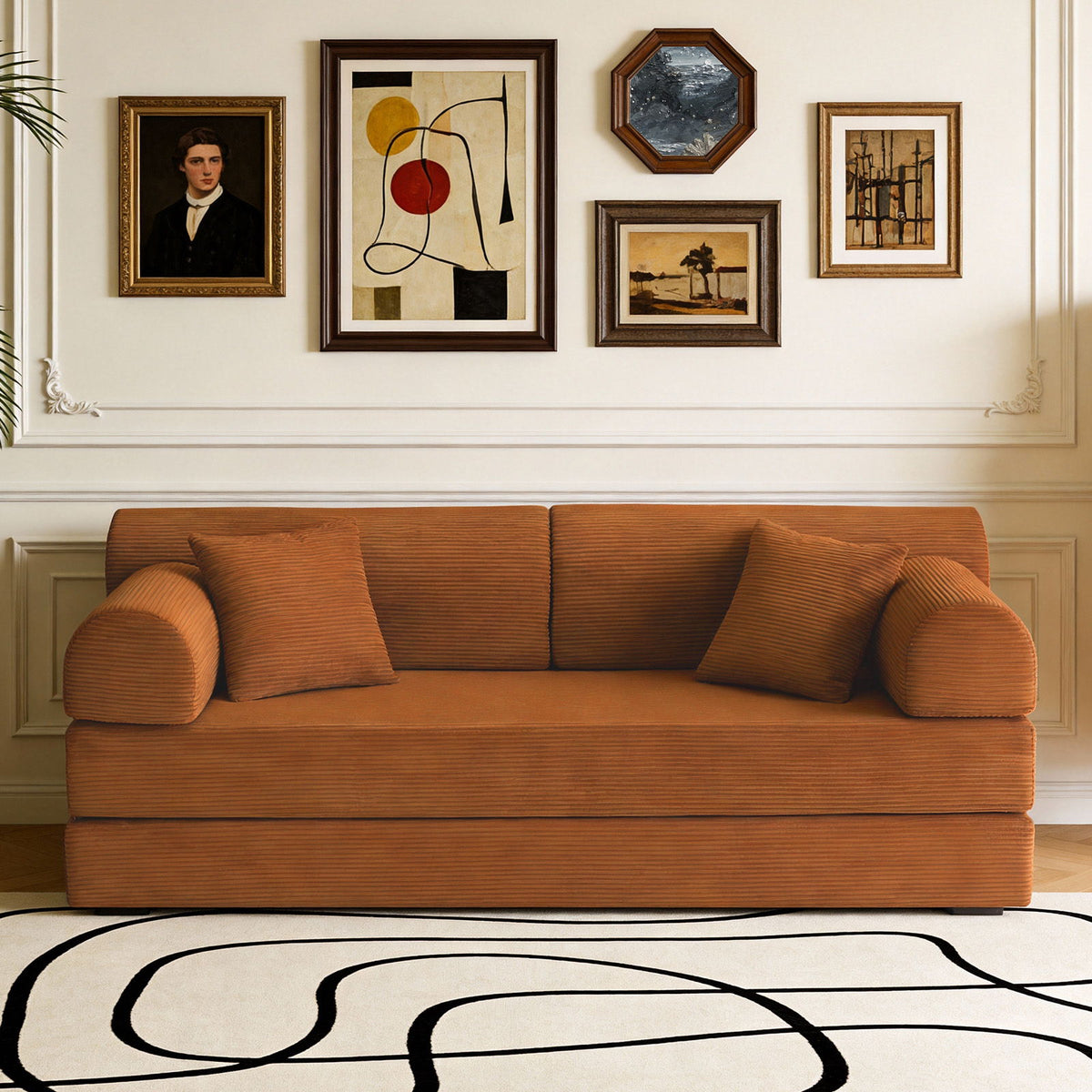 Convertible Sleeper Sofa Bed, Floor Lounge Couch For Living Room