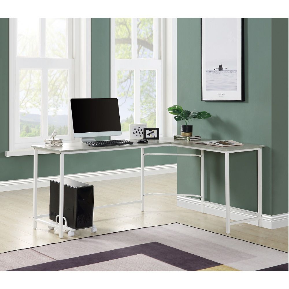 Bambina - Computer Desk - Gray & White