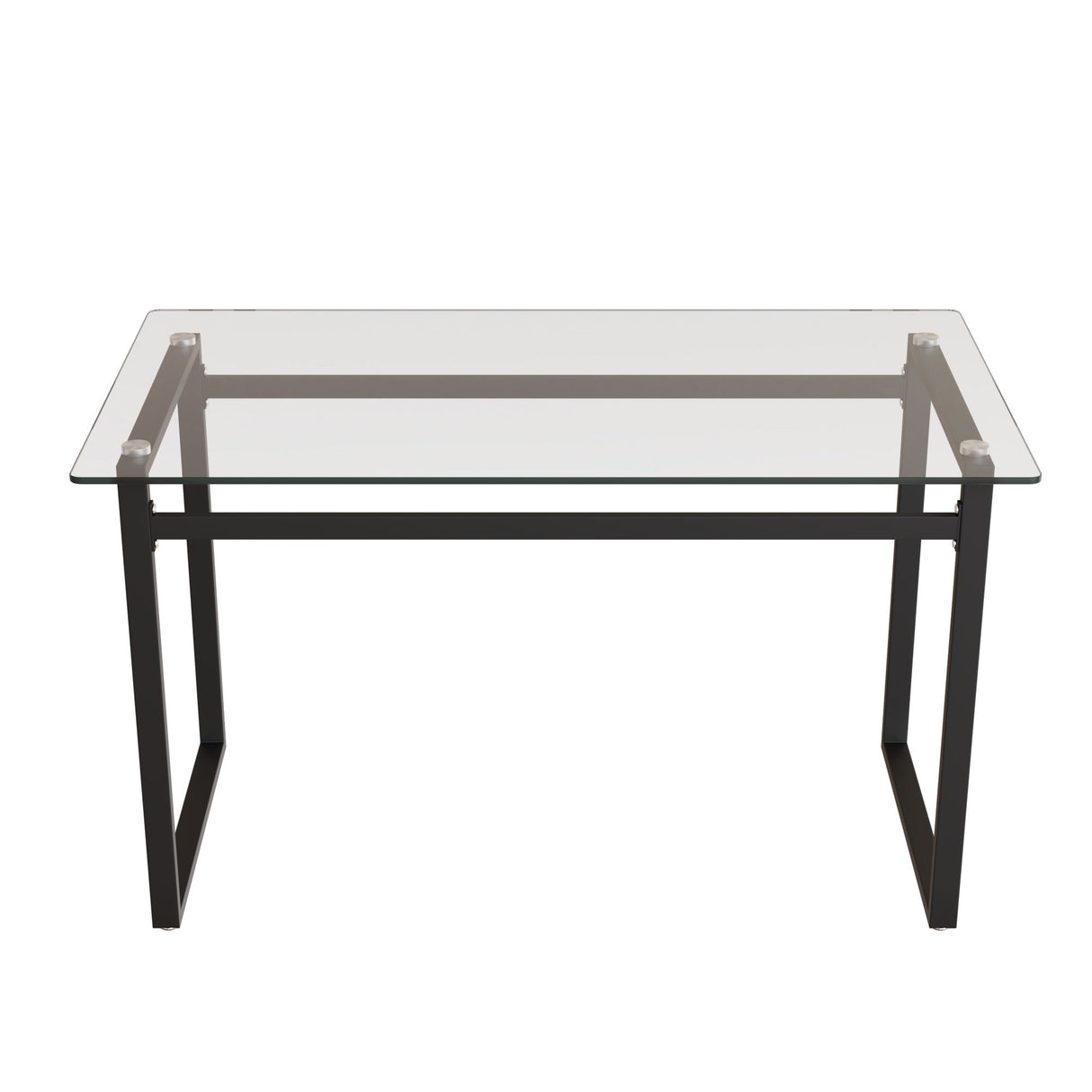 Modern Minimalist Rectangular Dining Table With Tempered Glass Top