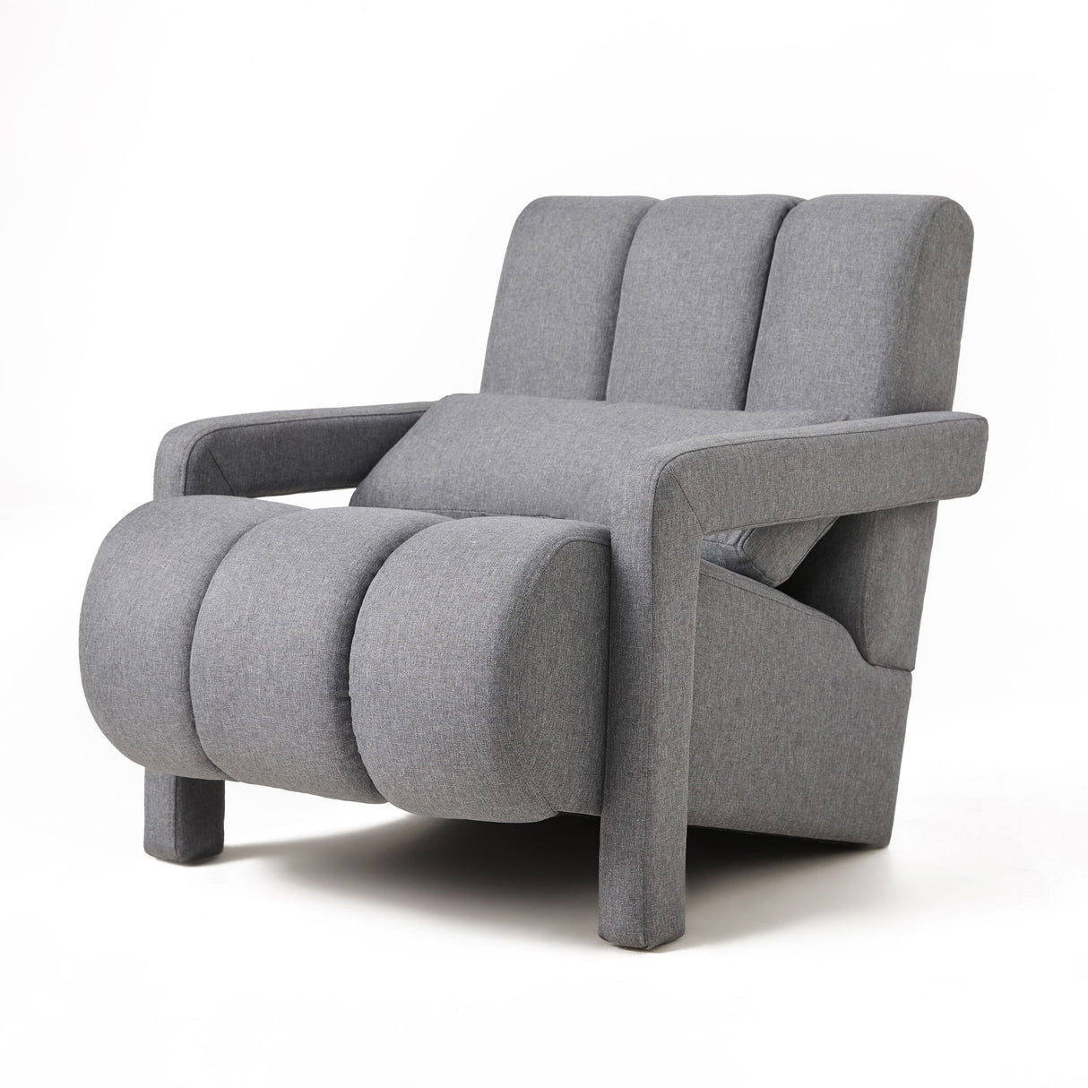Modern Upholstered Accent Chair, Comfortable Linen Fabric With A Pillow For Living Room
