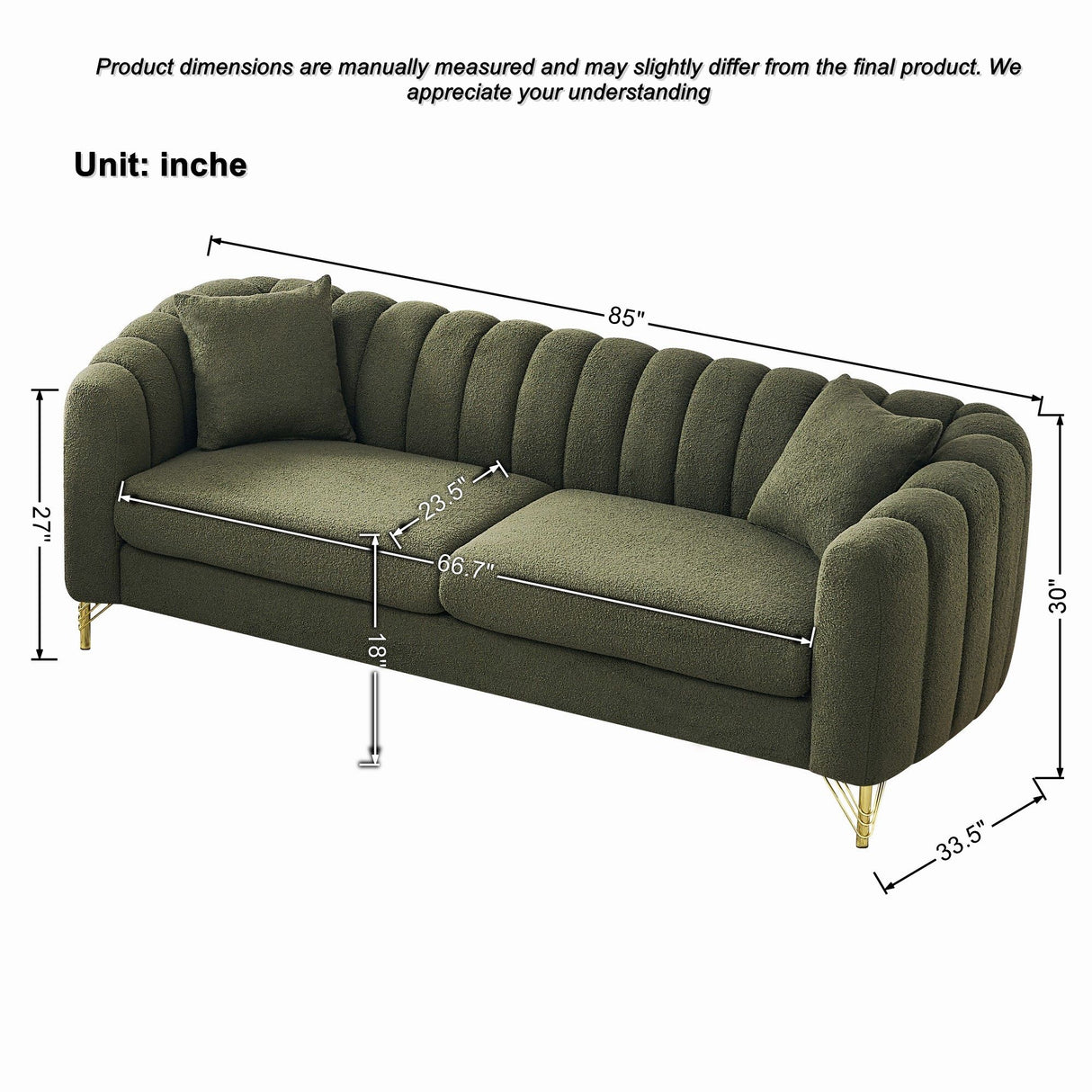 Oversized Sofa, Deep Tufted Couch