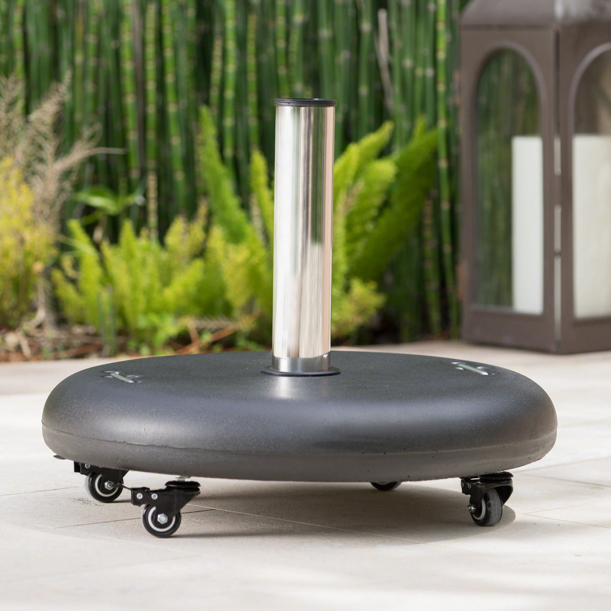 Wheelie - Round Umbrella Base With Stainless Steel Holder