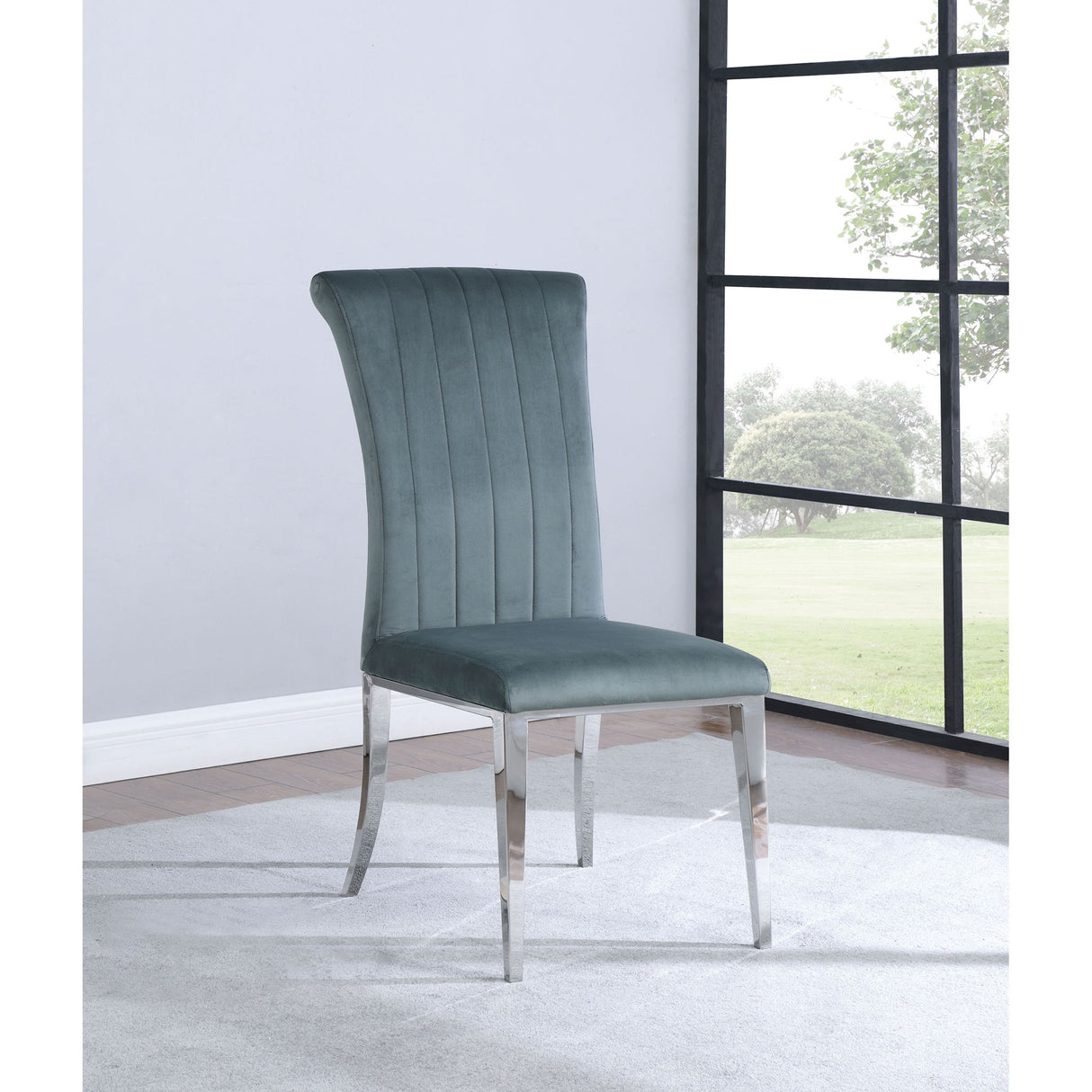 Tufted Side Upholstered Dining Chair (Set of 2) - Gray
