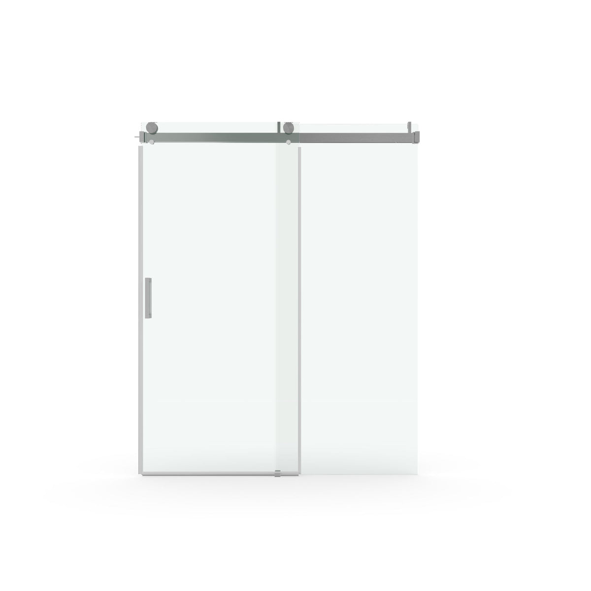Frameless Soft Closing Shower Door, 1 / 4" (6Mm) Tempered Glass Single Sliding With Explosion Proof Coating - Chrome