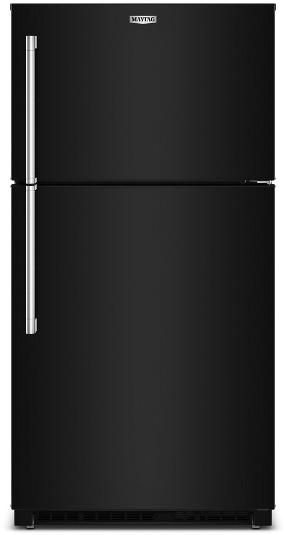 Maytag MRTX5121TB 33-inch black top freezer refrigerator front view