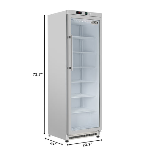 12 Cu. ft. Commercial Freezer with Glass Door in Stainless Steel - Manual Defrost (KM-FMD12SGD)