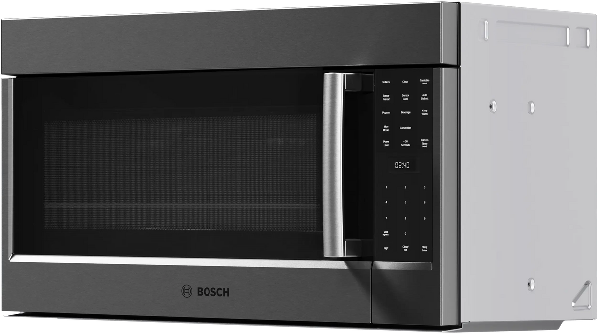 Bosch HMV8045U over-the-range microwave right angle view