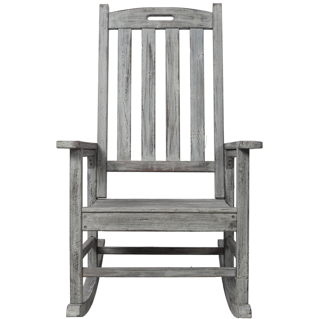 Oversized Porch Rocker Chair With Wide Seat And Tall Backrest