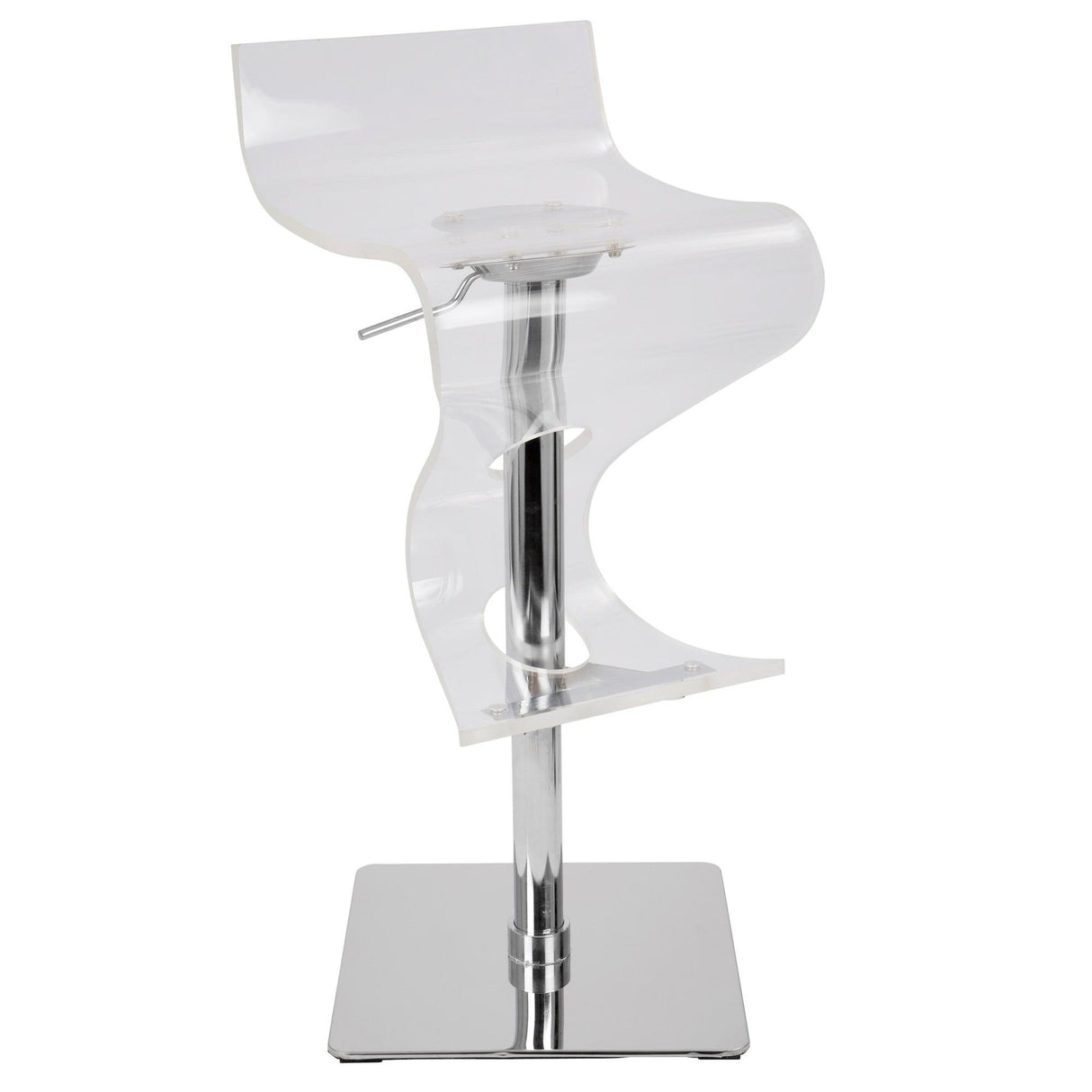 Viva - Contemporary Adjustable Barstool With Swivel - Clear Acrylic