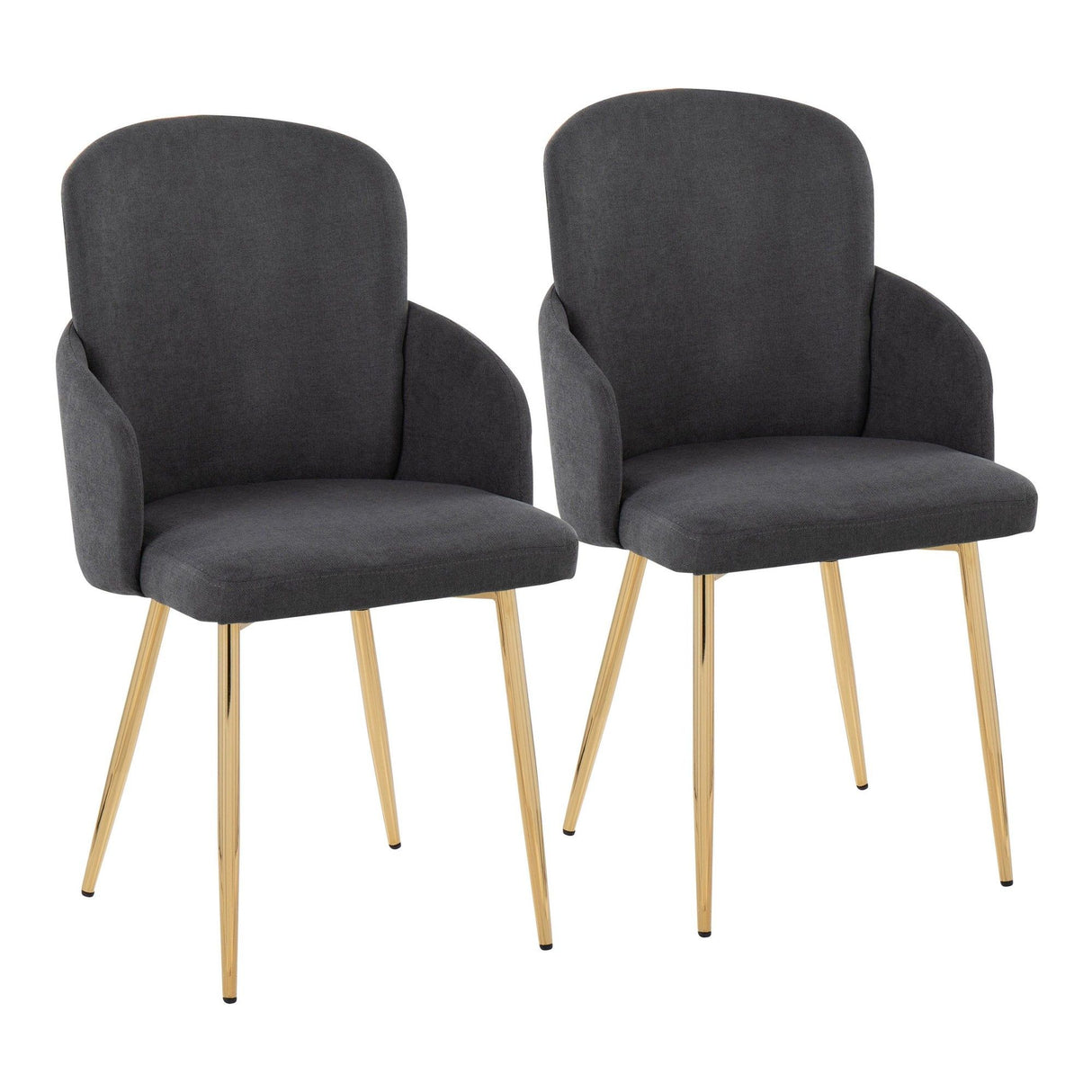 Dahlia - Contemporary Dining Chair (Set of 2) - Gold Metal Frame