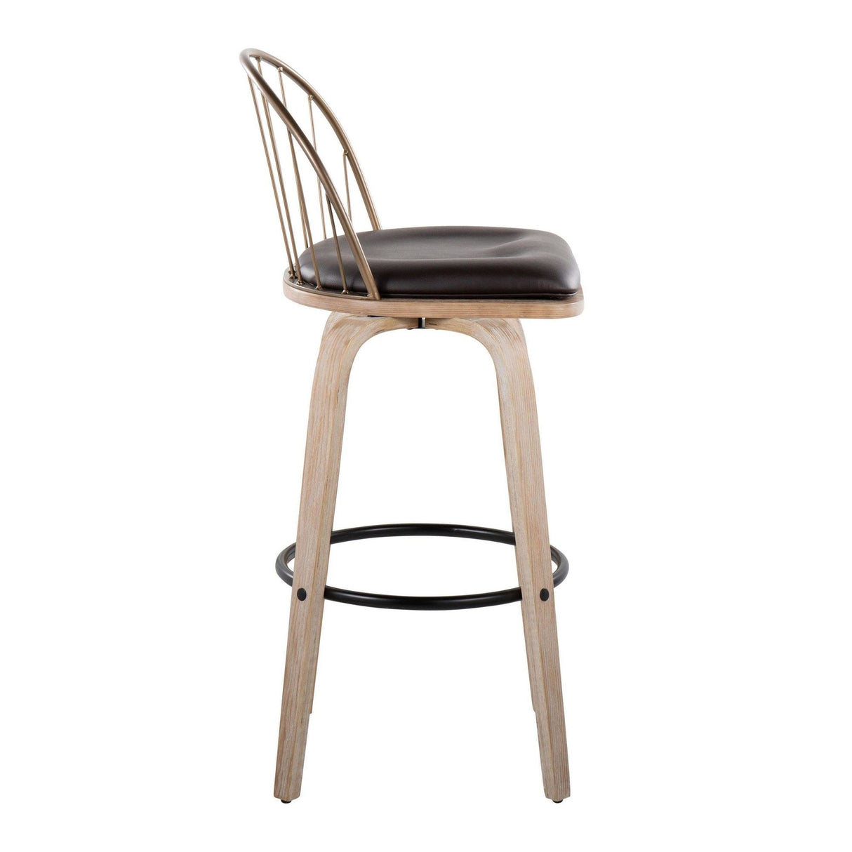 Riley - Industrial / Urban Fixed-Height Swivel Barstool (Set of 2)