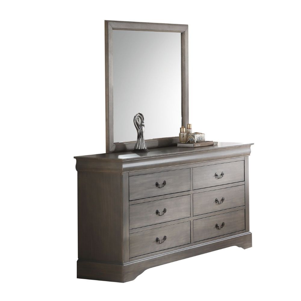 Louis Philippe III - Gray Mirror - Antique Gray