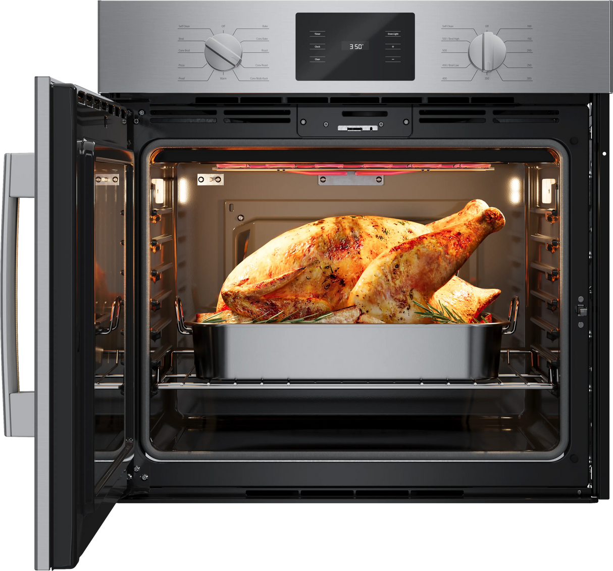 Bosch HBL5455LUC wall oven angled product view