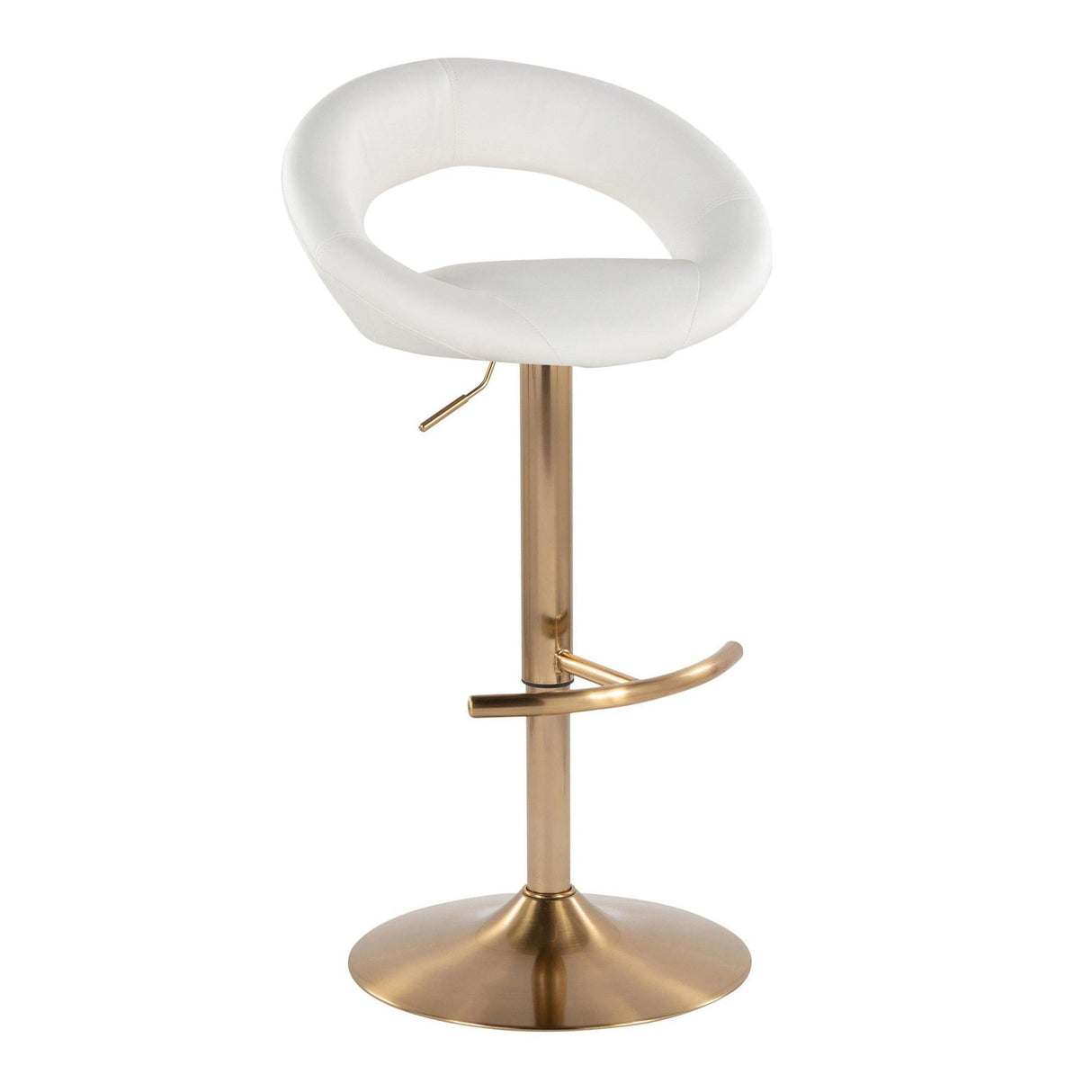 Posh - Glam Adjustable Barstool With Swivel - Gold Metal (Set of 2)
