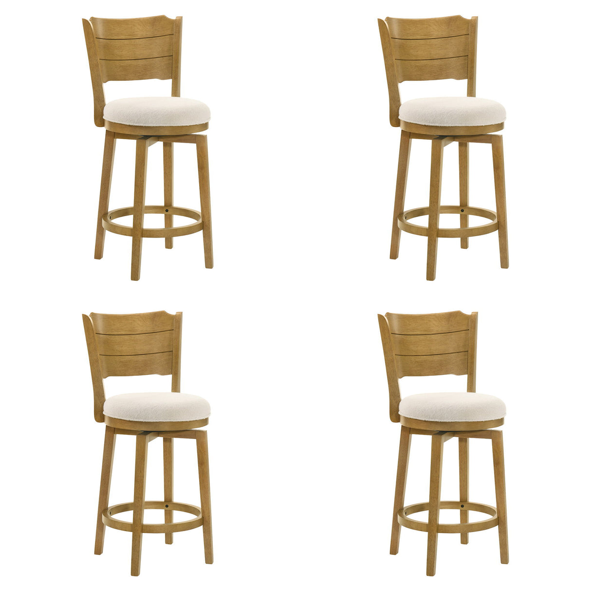 Winsley - Coastal Modern Swivel Wood Counter Height Kitchen Bar Stool