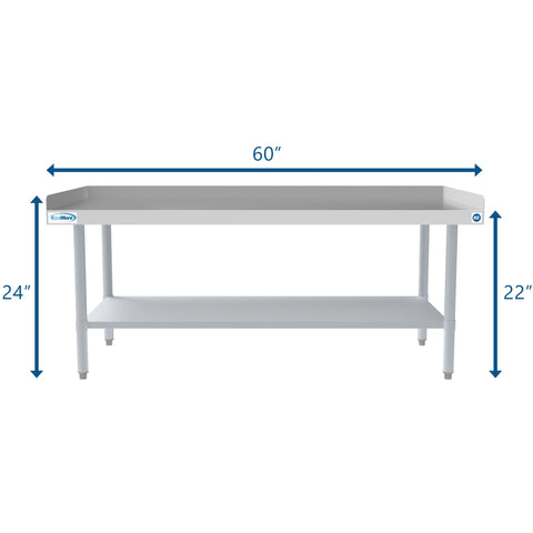 30" x 60" 16-Gauge Stainless Steel Equipment Stand with Galvanized Undershelf, EQT-163060.