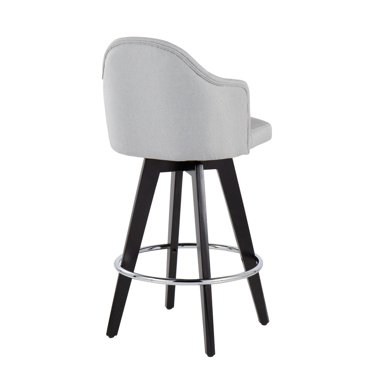 Ahoy - Contemporary Fixed Height Counter Stool Round Chrome Footrest (Set of 2) - Gray