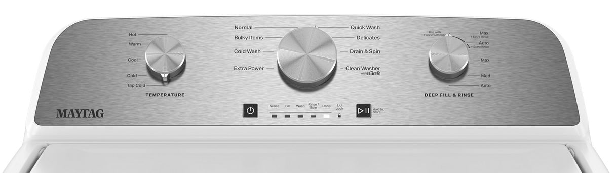 Maytag MTW3805TW 3-knob console detail