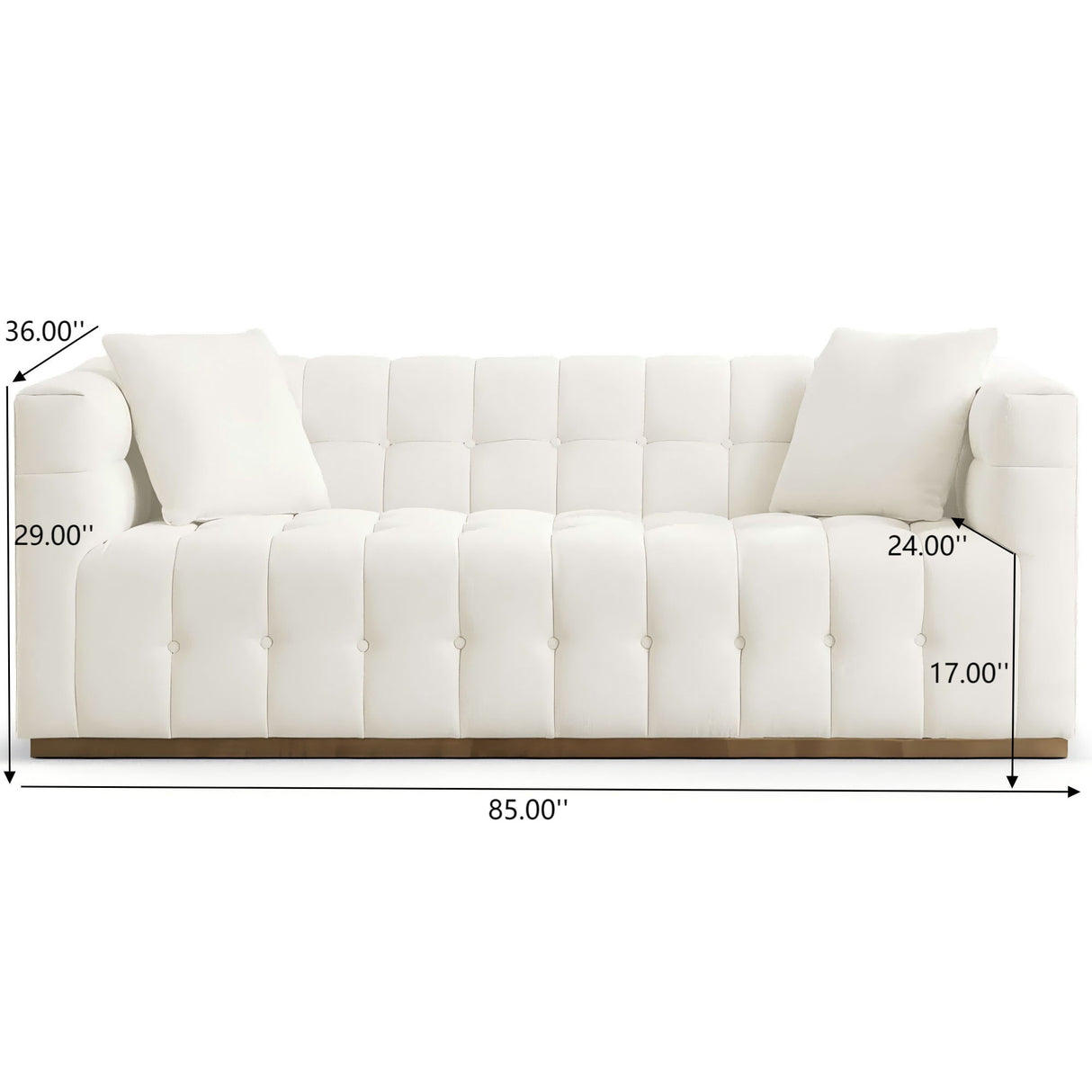 Eleanor - Sofa - Beige / Gold / Ivory / Ivory White