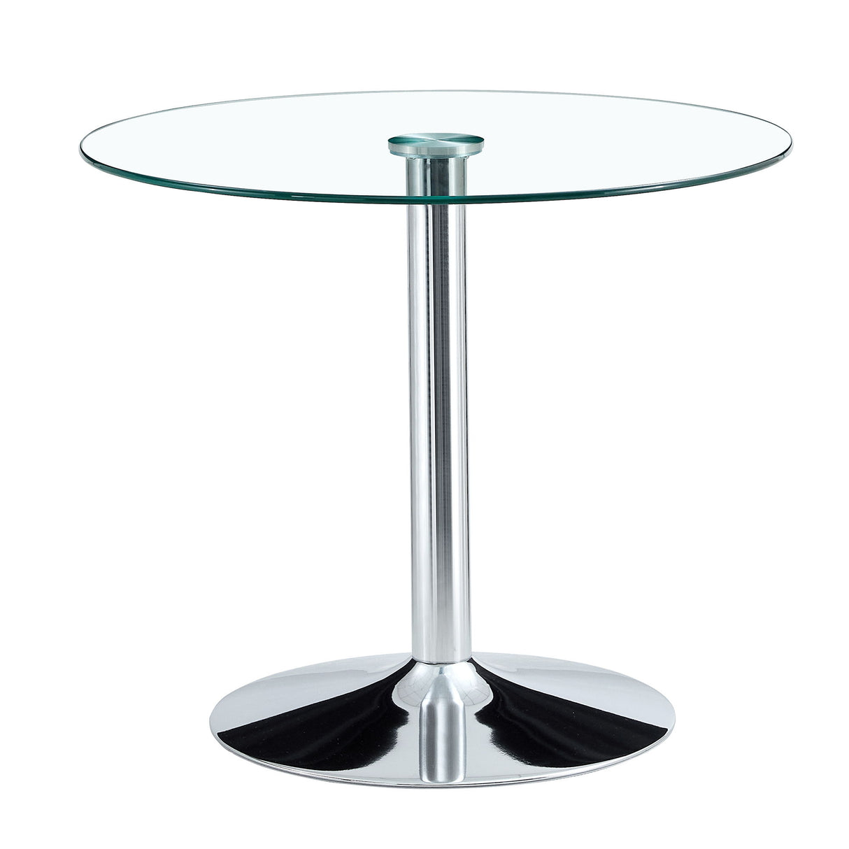 Modern Minimalist Round Dining Table With Glass Top